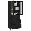 vidaXL Haut Armoire Ch&ecirc;ne noir 69,5 x 34 x 180 cm Bois d'ing&eacute;nierie