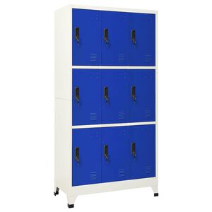 vidaXL Armoire &agrave; casiers Gris et bleu 90x45x180 cm Acier
