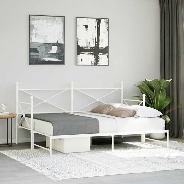 vidaXL Lit de jour avec gigogne sans matelas blanc 75x190 cm