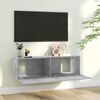 vidaXL Meuble TV Gris béton 100x30x30 cm Bois d’ingénierie