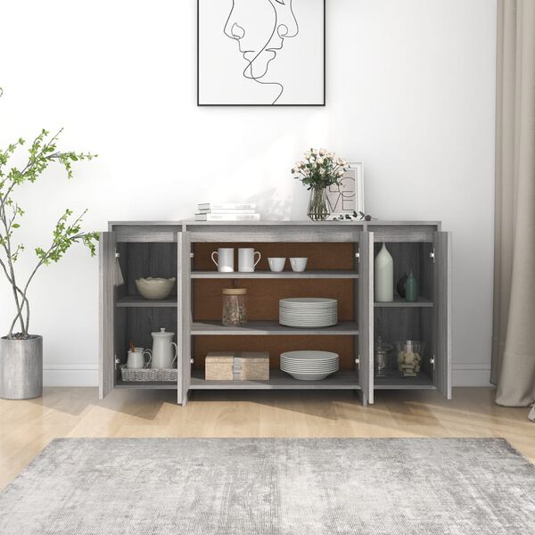 vidaXL Buffet Sonoma gris 135x41x75 cm Bois d'ing&eacute;nierie