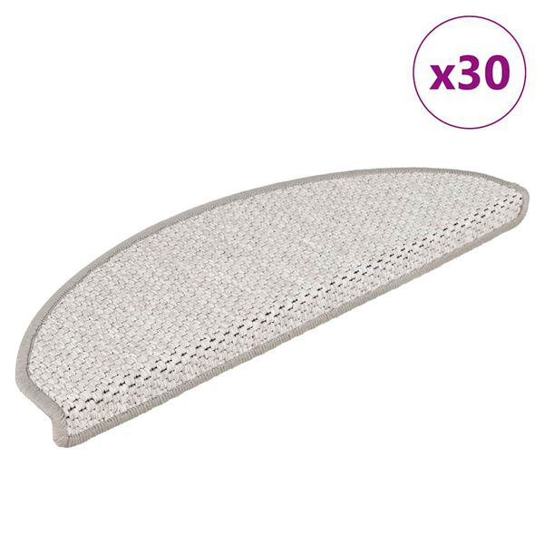 vidaXL Tapis d'escalier autocollants 30 pcs 65x21x4 cm platine