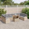 vidaXL Ensemble de canap&eacute; de jardin 11 pcs beige et gris clair
