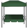 vidaXL Balancelle de jardin avec auvent vert acier