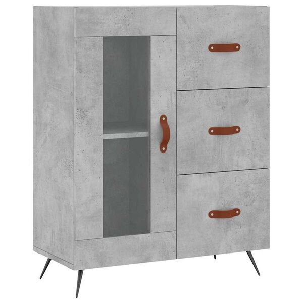 vidaXL Buffet gris b&eacute;ton 69,5x34x90 cm bois d'ing&eacute;nierie