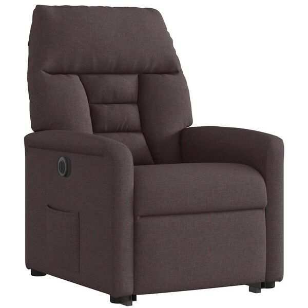 vidaXL Fauteuil inclinable électrique marron foncé tissu
