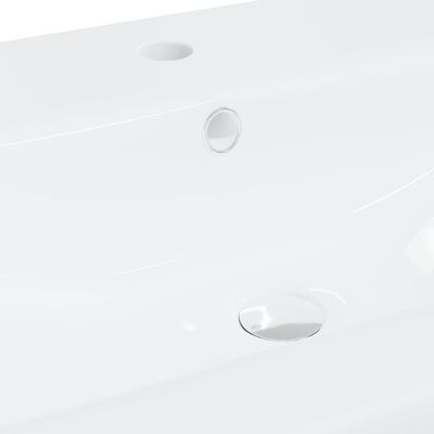 vidaXL Lavabo encastré avec robinet 81x39x18 cm céramique blanc