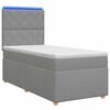 vidaXL Lit boxspring avec matelas Gris clair 100 x 200 cm Tissu