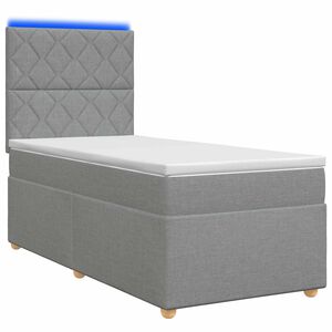 vidaXL Lit boxspring avec matelas Gris clair 100 x 200 cm Tissu