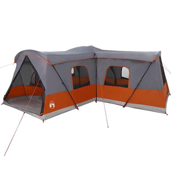 vidaXL Tente avec toit avec stockage Gris et orange 680 x 510 x 210 cm