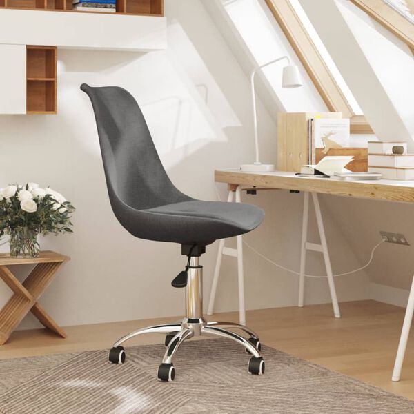 vidaXL Chaise pivotante de bureau Gris fonc&eacute; Tissu