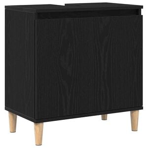 vidaXL Meuble de Lavabo de Salle de Bain Ch&ecirc;ne noir 58 x 33 x 60 cm