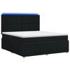 vidaXL Lit boxspring LED avec matelas Noir 180 x 200 cm Tissu