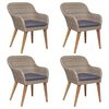 vidaXL Ensemble &agrave; manger de jardin et coussins 5 pcs Marron