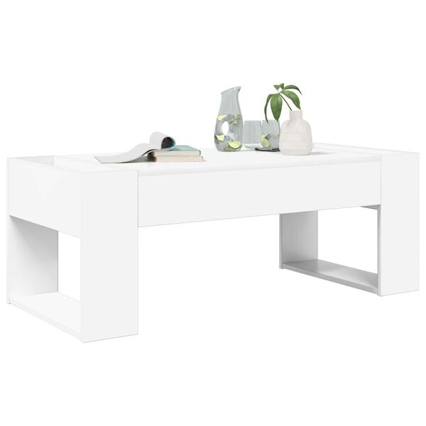 vidaXL Table basse Blanc 110 x 50 x 41 cm Bois d'ing&eacute;nierie