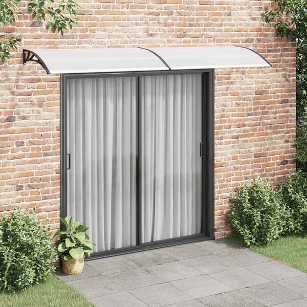 vidaXL Auvent de porte Noir et transparent 300x75 cm PC