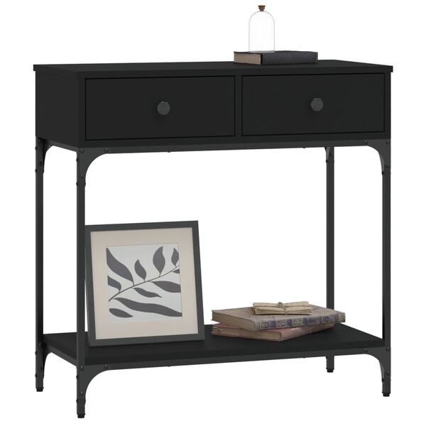 vidaXL Table console noir 75x34,5x75 cm bois d'ing&eacute;nierie