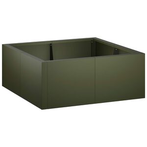 vidaXL Mur de sout&egrave;nement 4 pc 100 x 100 x 30 cm Acier Vert olive