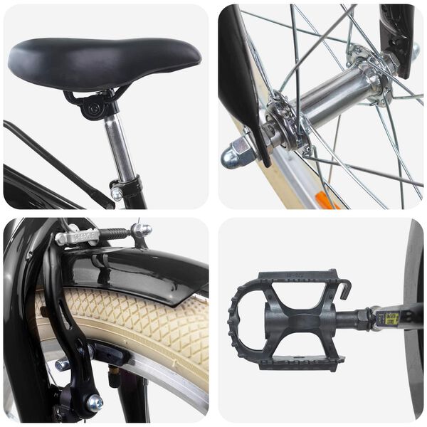 vidaXL V&eacute;lo pour Enfants 24 Pouces pour les 8-12 ans Noir