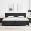 vidaXL Lit &agrave; ressorts avec matelas Noir 200 x 200 cm Simili cuir