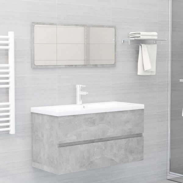 vidaXL Ensemble de meubles de salle de bain 2 pcs Gris b&eacute;ton