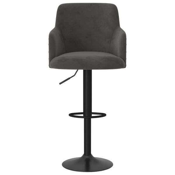 vidaXL Tabourets de bar lot de 2 gris fonc&eacute; velours