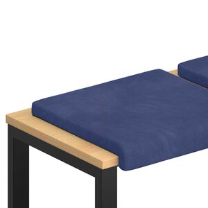 vidaXL Coussin de banc 4 pc Velours Bleu police Profondeur 35 cm