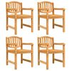 vidaXL Chaises de jardin lot de 4 58x59x88 cm bois de teck solide