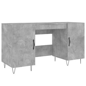 vidaXL Bureau gris b&eacute;ton 140x50x75 cm bois d'ing&eacute;nierie