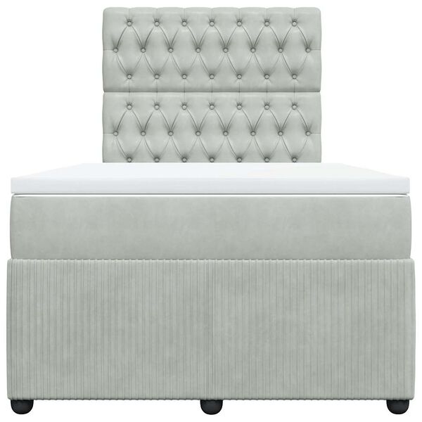 vidaXL Sommier &agrave; lattes de lit et matelas Gris clair 120x200cm Velours
