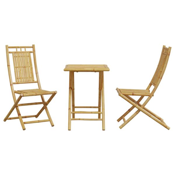 vidaXL Ensemble de bistro 3 pcs bambou