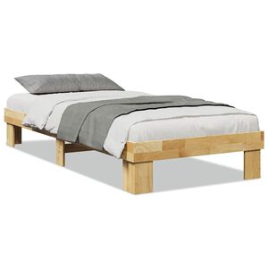vidaXL Cadre de lit sans matelas 75x190 cm bois massif de ch&ecirc;ne