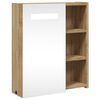 vidaXL Armoire de salle de bain &agrave; miroir avec LED ch&ecirc;ne 45x13x52 cm
