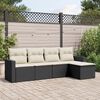 vidaXL Salon de jardin 5 pcs avec coussins noir r&eacute;sine tress&eacute;e