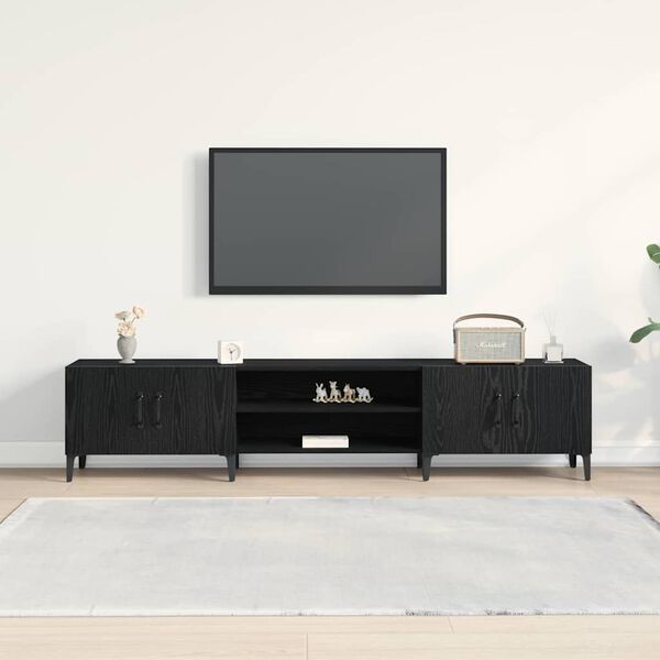 vidaXL Meuble TV Chêne noir 180 x 31,5 x 40 cm Bois d'ingénierie