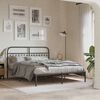 vidaXL Cadre de lit m&eacute;tal sans matelas et t&ecirc;te de lit noir 160x200 cm