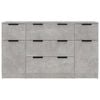 vidaXL Ensemble de buffets 3 pcs Gris béton Bois d'ingénierie