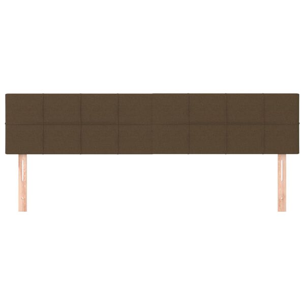 vidaXL T&ecirc;tes de lit 2 pcs Marron Fonc&eacute; 100x5x78/88 cm Tissu