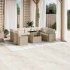 vidaXL Salon de jardin avec coussins 10 pcs beige r&eacute;sine tress&eacute;e