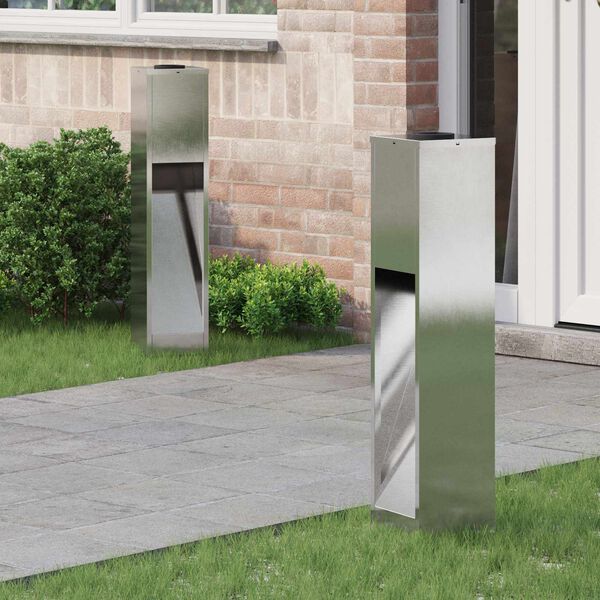 vidaXL Lumi&egrave;re de Chemin LED Solaire 2 pcs Argent&eacute; Acier inoxydable