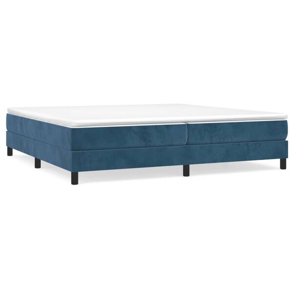 vidaXL Sommier &agrave; lattes de lit et matelas Bleu fonc&eacute; 200x200cm Velours