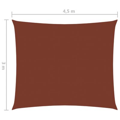 vidaXL Voile de parasol tissu oxford rectangulaire 3x4,5 m terre cuite