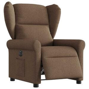 vidaXL Fauteuil inclinable &eacute;lectrique Marron Tissu