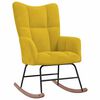 vidaXL Chaise &agrave; bascule avec repose-pied Jaune moutarde Velours