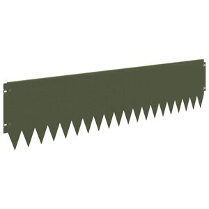 vidaXL Bordure de Pelouse 20 pcs 103 x 25 cm Acier Vert olive
