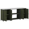 vidaXL Ensemble de rangement cuisine avec &eacute;tag&egrave;re 3 pcs Vert olive