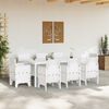 vidaXL Ensemble de salle à manger pour jardin 9 pcs Blanc Rattan Polt