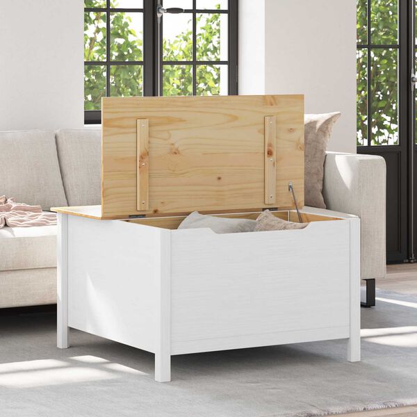 vidaXL Table basse Blanc et marron miel 79,5 x 79,5 x 49 cm