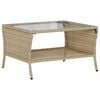 vidaXL Canapé de jardin 2places coussins et table beige résine tressée