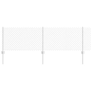 vidaXL Cl&ocirc;ture grillag&eacute;e avec poteau 10 x 0,6 m Acier galvanis&eacute; Maille